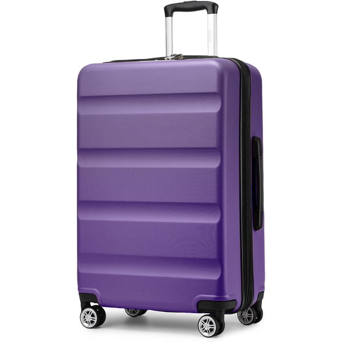 Чемодан-валіза KONO розкладний, жорсткий, XL (75x47.5x29.5 см), з TSA-замком та 4 колесами, фіолетовий