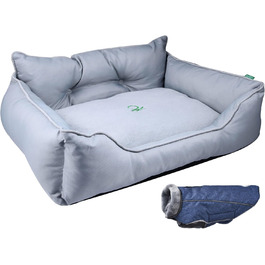 UNITED COLORS OF BENETTON. Pets - Dog bed, ergonomic bed, for medium-sized dogs, made of polyester, machine washable, size M, (grey, 90 cm)