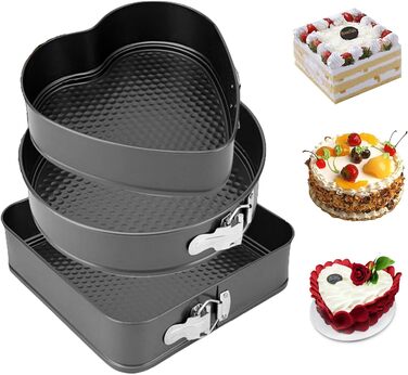 Набір форм для випічки Springform Set Eozfly, антипригарне покриття, BPA-Free, знімний дно, 20/22/24 см