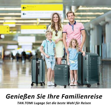 Набір валіз TANTOMI 3 шт. з твердим корпусом ABS+PC – 20/24/28 дюймів, валіза з 4 поворотними колесами та 3-цифровим замком, набір валіз (M-L-XL), світло-темно зелений колір