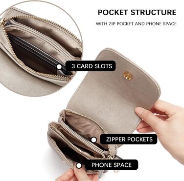 Сумка-клатч BOSTANTEN Klein через плече для телефону, сіра PU шкіра, жіноча, з гаманцем