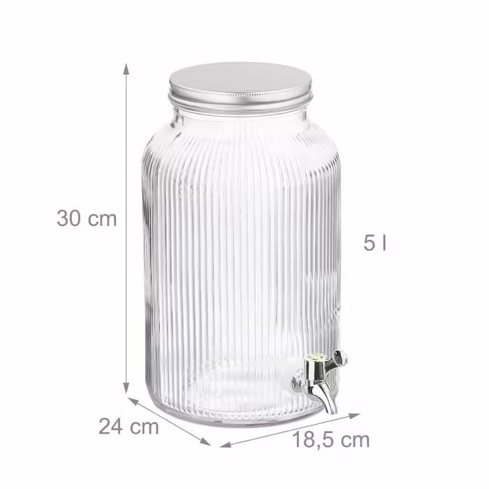 Relaxdays Drink Dispenser, Ribbed Design