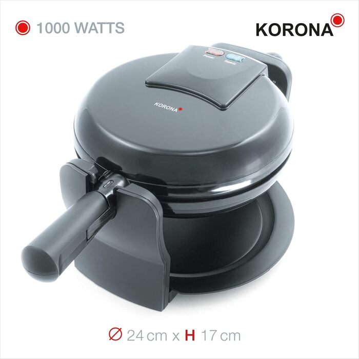 Вафельниця Korona Party з діаметром 18 см, 1000 Вт, автоматичне регулювання температури, червона (41004)