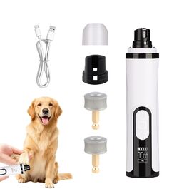 Шліфувальник кігтів для собак - тример для кігтів з 3 насадками, тихий та потужний, з LED-підсвіткою та 3 швидкостями, підходить для собак, котів та інших тварин