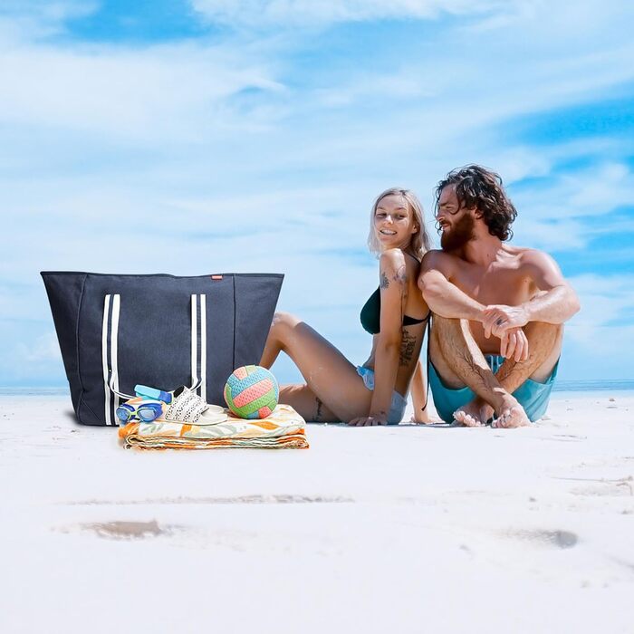 Achilles shoulder bag, shopper bag, large beach bag, leisure bag, blue, 75x32x46cm