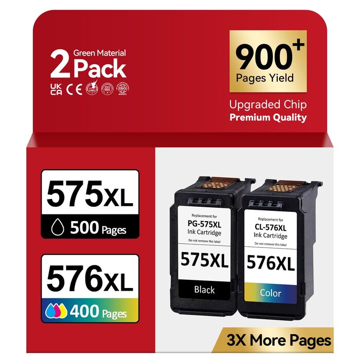 Картриджі Canon PG-575 XL (чорний) та CL-576 XL (кольоровий) сумісні, для принтерів Pixma TS3550i, TS3551i, TS3750i, TR4750i, TR4751