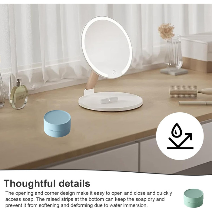 Підставка для мила MYLERCT, 11.5 x 10 см, з харчового смоли, для ванної кімнати та кухні, кругла, з текстурою мармуру, з антиковзкими наклейками