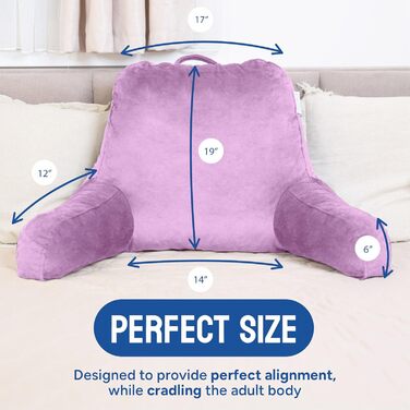 Комфортний спинний подушковий крісло-мішок ComfortSpa для дорослих, з підлокітниками, кишенями та знімним чохлом; ідеально для відпочинку в ліжку та полегшення болю в спині