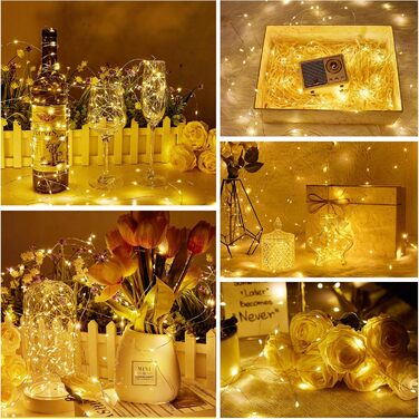 LED гірлянда світлодіодна 23м, 200 LED, струмова, водонепроникна, таймер, 8 режимів, для декору приміщень та вулиці, на Різдво, Великдень, вечірку, Кімнатна гірлянда, Кількість: 1 шт, Колір: Холодне біле світло