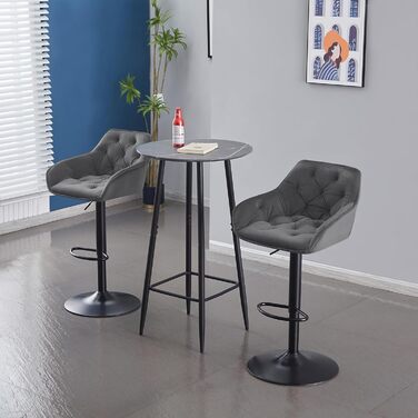 JaHECOME Adjustable Bar Stools Set of 2 - Grey Backrest Counter Height Stools for Kitchen Bar