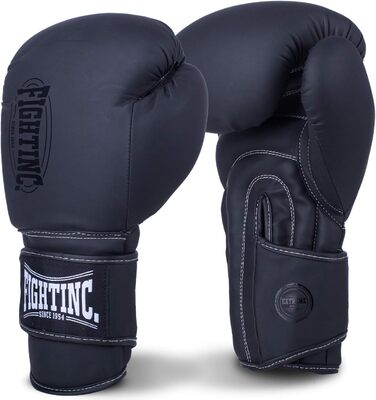 Боксерські рукавички Fightinc. Muay Thai Shadow - 10, 12, 14, 16oz для тайського боксу, K1, MMA, чорні