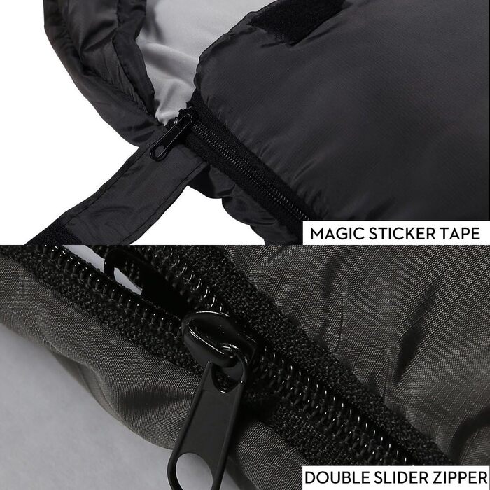 SOULOUT 3-4 Season Sleeping Bag - Waterproof Lightweight Sleeping Bag for Camping, Travel & Outdoor Activities - Ideal for Adults & Kids - 220 x 83 cm Dark Grey / Left Zip