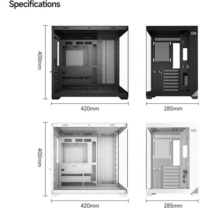 Корпус PCCOOLER C3T500 ARGB Tower ATX: 6 вентиляторів ARGB, підтримка RTX 40, подвійне скляне бокове вікно, чорний