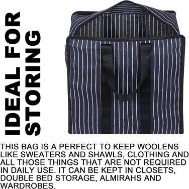 Double R Bags Multi-Purpose Canvas Shopping Bag, Extra Large, Durable, Reusable, with Strong Handles and Zippered Bottom (2 Pack, Navy Blue)