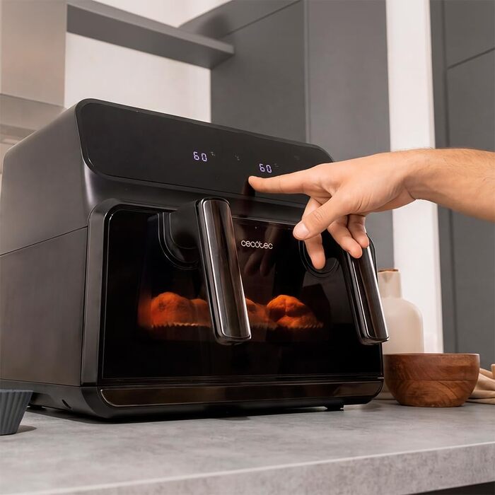 Фритюрниця Cecotec Cecofry Advance 9000 Window 9л, 2200 Вт, подвійна зона, з оглядовим вікном, чорна