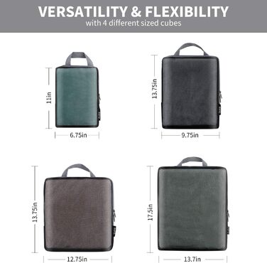Органайзери для подорожей Eono by Amazon (4 шт.): компресійні куби для пакування валіз та рюкзаків