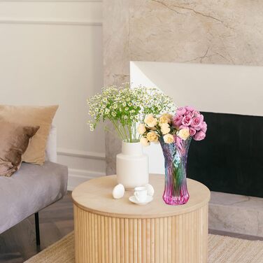 Ваза Gatuida: скляна ваза для декору, сучасний дизайн, кольорова скляна ваза, ваза-радуга, рожева ваза для стильного декору столу, весілля та дому