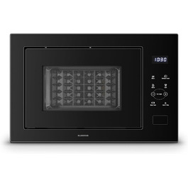 Вбудована мікрохвильова піч Klarstein Velaire 60 см з грилем – 25L, 850W, 8 програм, сенсорне керування, нержавіюча сталь, таймер, білий (чорний)