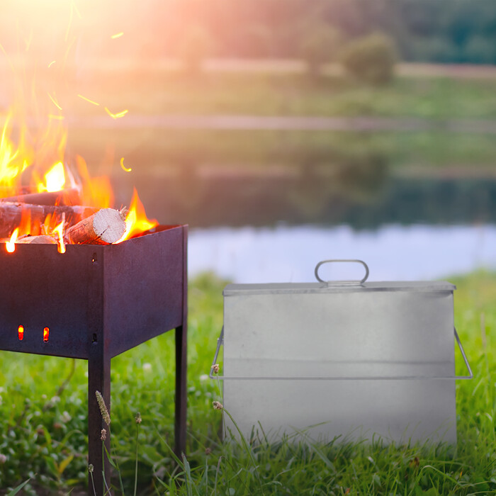 Relaxdays Ash Bucket Rectangular with Lid