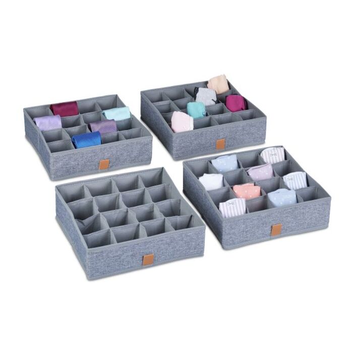 Relaxdays Underwear Organizer 4-Pack