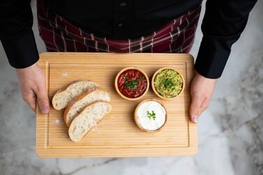 Дерев'яний обробний стіл з бамбука, 45 x 30 x 2 см, XL, сертифікат FSC®, антибактеріальний, для кухні