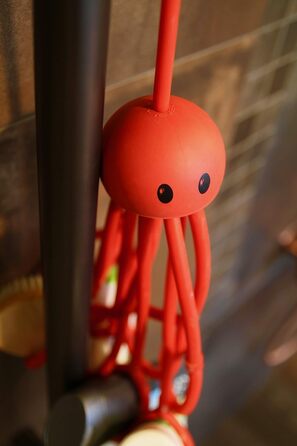 Тримач для шампуню та гелю Formverket Octopus, без свердління, латексний оранжевий органайзер-октопус з 9 регульованими петлями для ванної