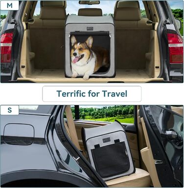 Клітка для собак Petsfit, складана, сіра, велика (79.5 x 44 x 67 см)