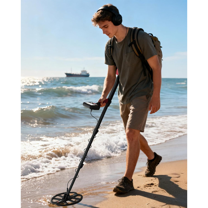 Металошукач KAIWEETS Profi Set: LCD дисплей, водонепроникна котушка, 30см глибина, регулювання чутливості, для дорослих та дітей