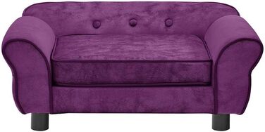 Софа для собак VidaXL, 72x45x30 см, плюшеве ліжко для собак/кішок, фіолетовий