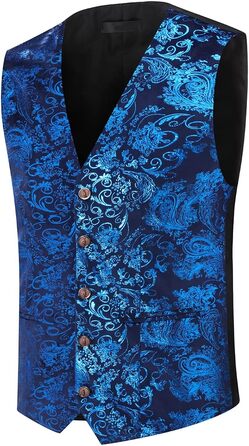 Жилет чоловічий Allthemen, жилет-жакет з жаккарда, для весілля та свят, XL, блакитний