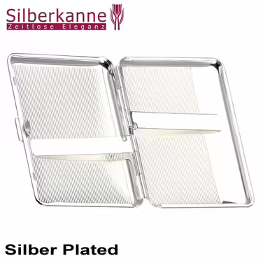 SILBERKANNE Cigarette Case, double-sided, Hamburg, 6.5x9.5 cm, Silver Plated, silver-plated, premium finish