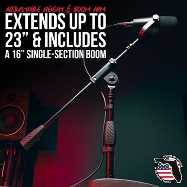 Мікрофонний стійка Gator Frameworks для бас-бочки та підсилювача з однією штангою (GFW-MIC-0851) з ваговою основою