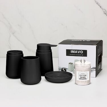 Набір аксесуарів для ванної кімнати IMAVO 4 шт. (Зелений): тримач для зубних щіток, стаканчик, дозатор мила, мильниця