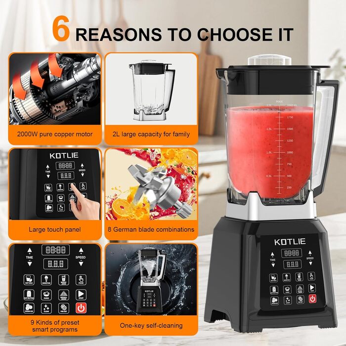 Міксер настільний KOTLIE NY-8088EJA, 2л, 7 функцій, самоочищення