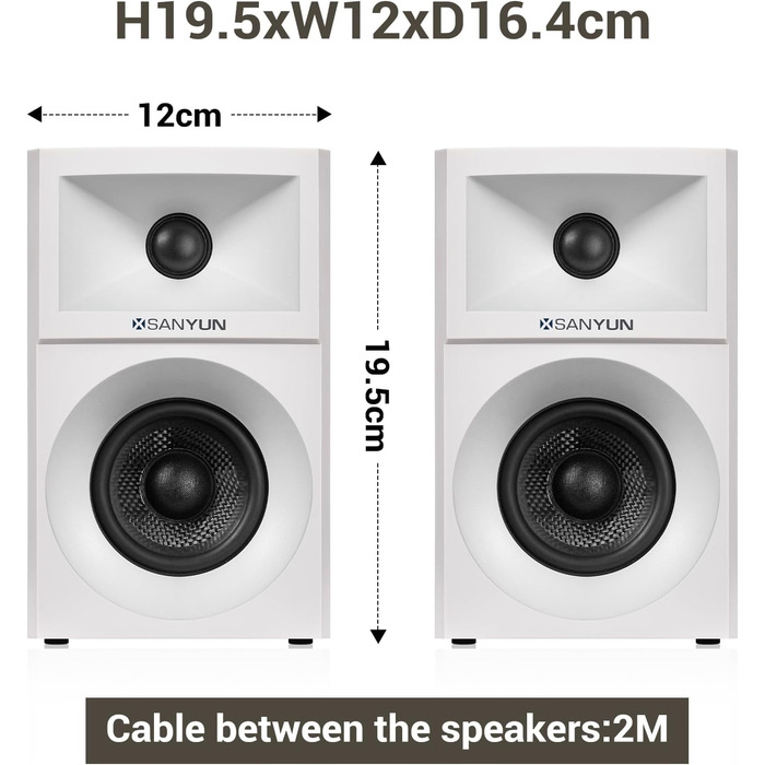 Акустичні колонки Sanyun SW203 - 60W, 4-Way, DSP, 3D звук, USB/Bluetooth 5.4, AUX, для студії (Пара, Червоний)