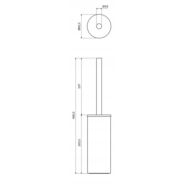 Щітка для туалету Omnires MODERN PROJECT MP60622GLB, золота