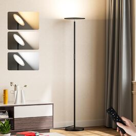 LED стельова лампа PreeOtti для вітальні з регулюванням яскравості, дистанційне керування та сенсорне управління, 3 колірні температури (чорний)