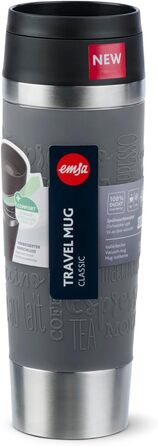 Термокружка Emsa N20220 Travel Mug Classic, 0.5 л, нержавіюча сталь, 6 год гаряча, 12 год холодна, герметична, для подорожей