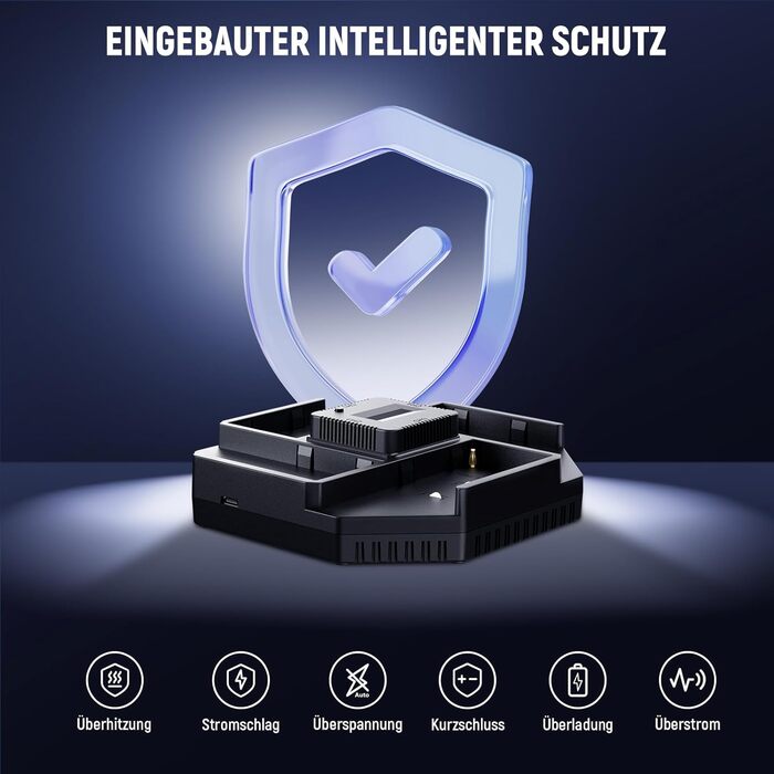 Зарядний пристрій NEEWER NP-F970 з 4 каналами для акумуляторів NP-F550/NP-F750, 100W PD, OLED дисплей, USB-C кабель