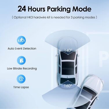 Відеореєстратор VIOFO A129 Plus Duo з двома камерами, GPS, WiFi, 2K (1440P) та 1080P, запис спереду та ззаду, моніторинг через додаток, G-сенсор, режим паркування, надсилання у випадку надзвичайної ситуації, Superkondensator