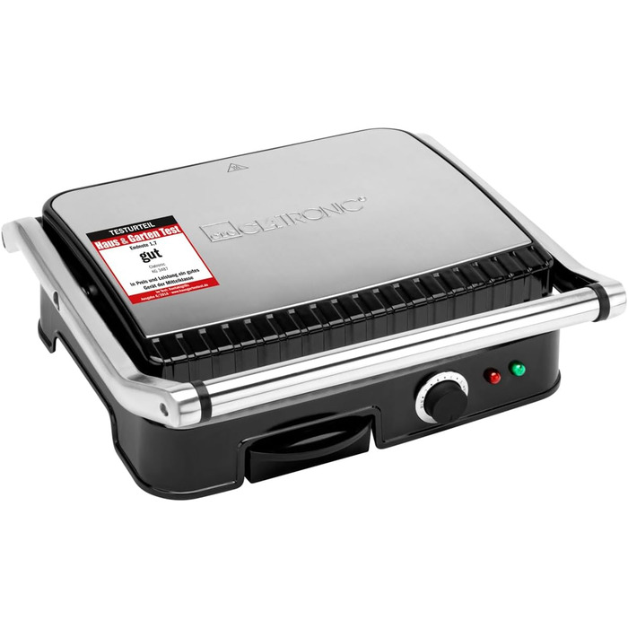 Clatronic 2000W Contact Grill | Non-Stick Grill Plates | Panini Grill Toaster | KG 3487