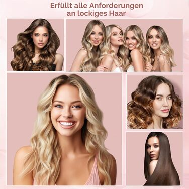 Мультистайлер для волосся 6 в 1 UKLISS Air Styler Set: фен-щітка, насадки для завивки та випрямлення, дифузор, LCD-дисплей, 1000 Вт (жовто-чорний)