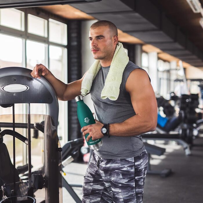 Термофляга 1000 мл, металева, з подвійними стінками, без BPA, для кемпінгу, дітей, фітнесу, спорту, подорожей, підходить для газованої води (зелена)