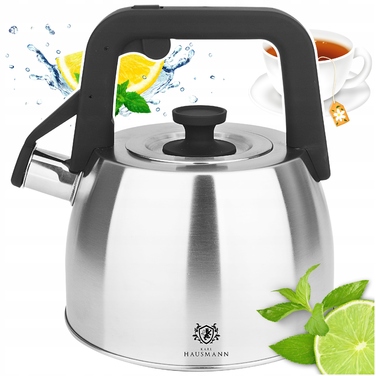 Класичний сталевий чайник Karl Hausmann, 2,5 л, чорний, сріблястий, сірий
