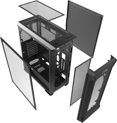 Ігровий корпус для ПК Empire Gaming Darkwitcher ATX, ARGB, металева сітка, загартоване скло, 4 PWM вентилятори 120мм, чорний
