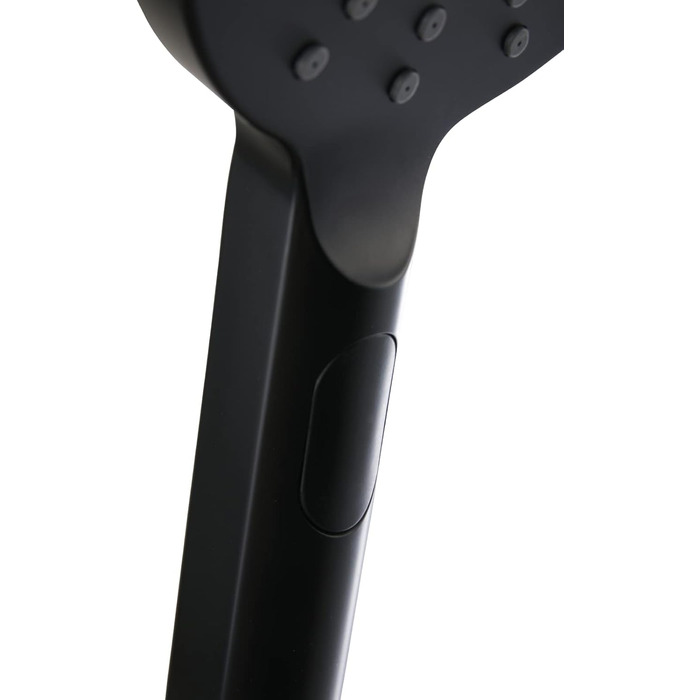 aquaSu® Shower Set Acana | Black | Showerhead: 3 Spray Patterns, Pattern Change via Button & 12 cm Spray Plate | 150 cm Metal Shower Hose | 60 cm Shower Rod | Slider | Anti-limescale Nozzles | 72288 9