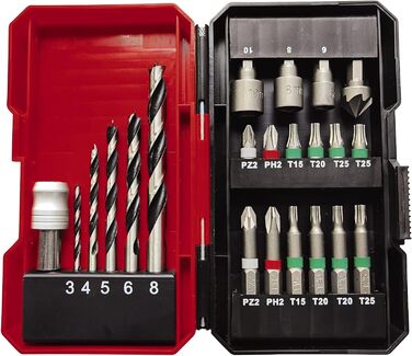 Акумуляторний дриль-шуруповерт Einhell TE-CD 18/45 3X-Li+ 22 Power X-Change (18 В, 45 Нм, кутовий та ексцентриковий насадки, 22-ти шт. набір біт, 2x2,0 Ah акумулятори, зарядний пристрій + E-Box)