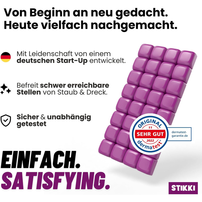 Клейка губка для чищення телефону та навушників STIKKI - професійний набір для чищення з щітками та інструментом для роз'ємів USB-C та Lightning. Чистить важкодоступні місця, сумісний з Airpods, iPhone та іншими пристроями.