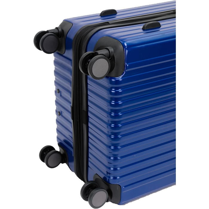 Чемодан з TSA-замком, телескопічною ручкою та 4 колесами, жорсткий корпус (Diamondblau, компактний)