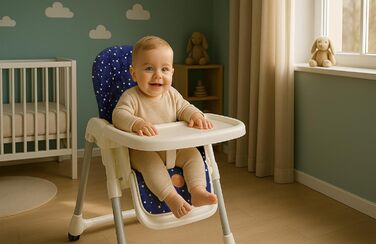Універсальний сидіння-вкладиш для дитячого стільчика Ikea, Peg Perego, стільчиків для годування – м'яка накидка на дитячий стілець, морська синя з листям, сидіння-подушка для малюків